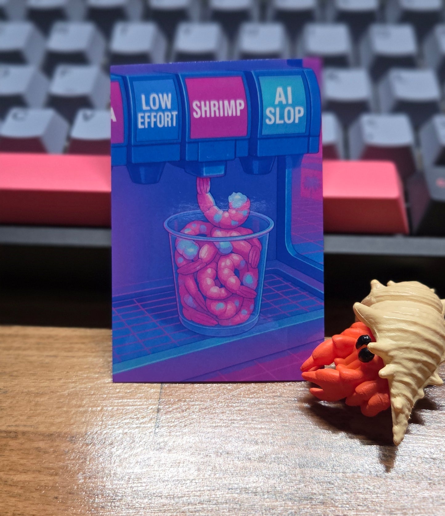 AI Slop Shrimp Machine Vaporwave