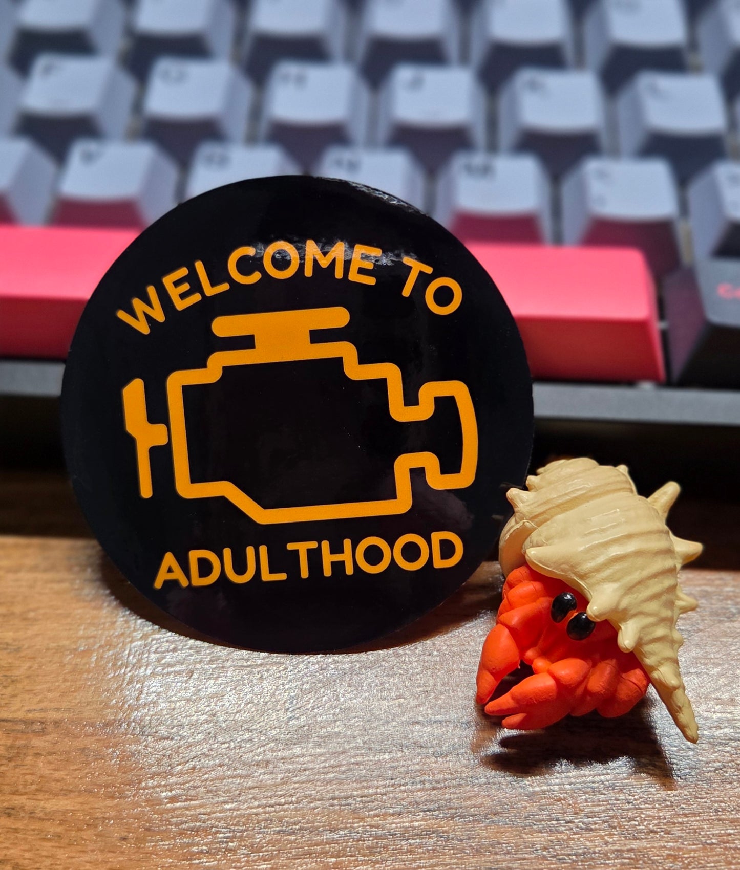 Welcome to Adulthood Check Engine Sign Sticker