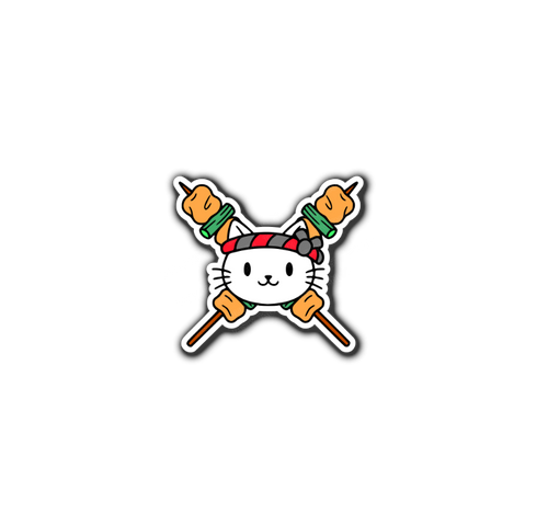 Cat Yakitori Chef Sticker