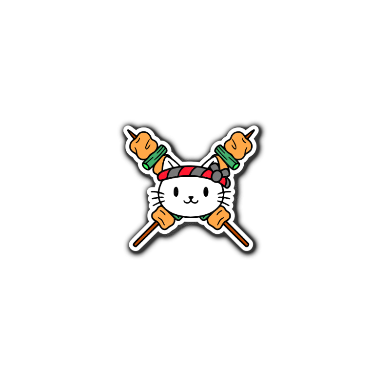 Cat Yakitori Chef Sticker